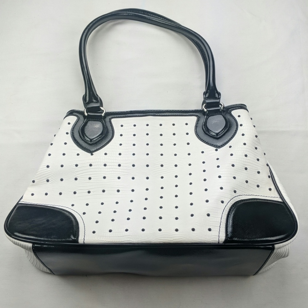 Black/White Handbag Patent  leather NWOT